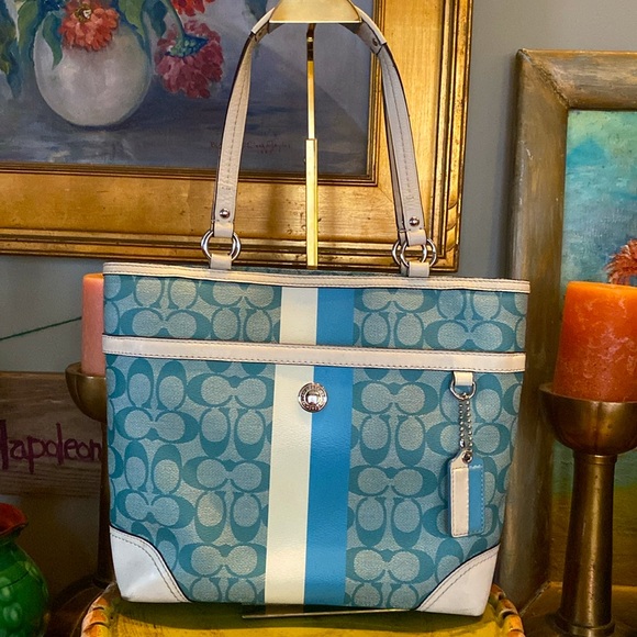 Coach Chelsea Heritage Signature Tote Shoulder Bag - Picture 1 of 16